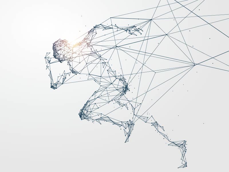 Wireframe study of a body in motion